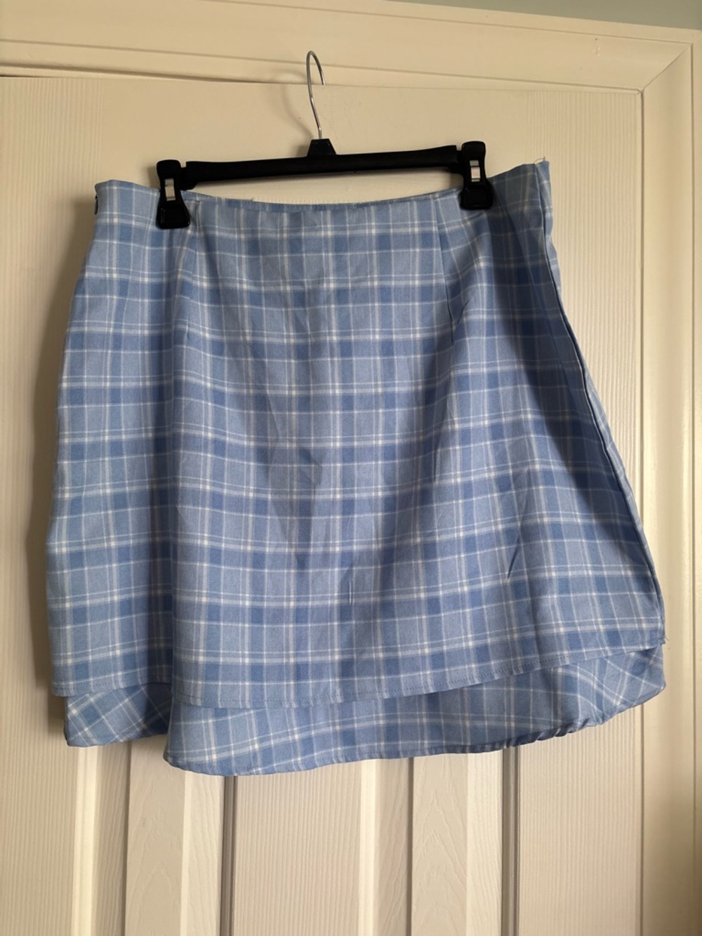 PrettyLittleThing Light Blue Plaid Mini Skirt